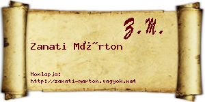 Zanati Márton névjegykártya