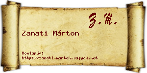 Zanati Márton névjegykártya